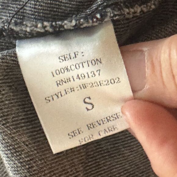 HYFVE Tess Acid Washed Distressed Denim Jacket in Black Denim 100% Cotton Size S - Picture 10 of 10